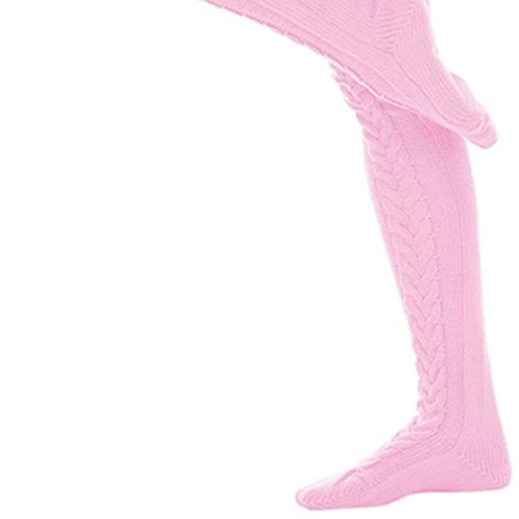Knee High Socks Over The Knee Chunky Cable Knit Knee Highs Pink - Picture 14 of 15